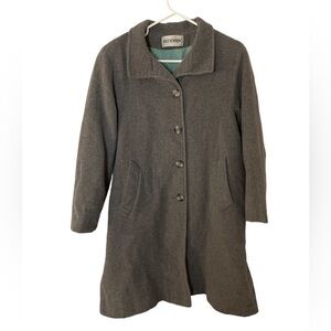 HOLT Renfrew Wool Angora Grey Pea Coat size 8